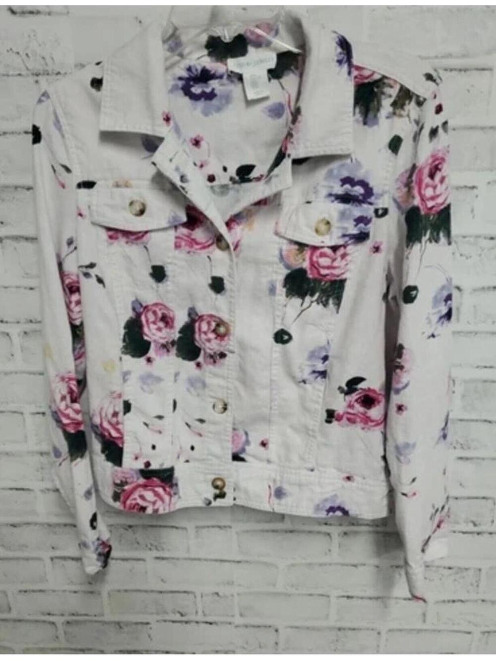 Cynthia Rowley Linen Blend Floral Jacket XL